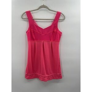 Lululemon Women 8 Tame Me Tank Flash Pink Active Athleisure Running Cinch Waist